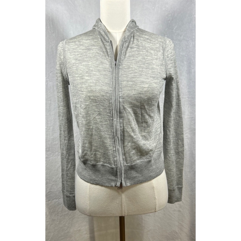 Theory Full Zip 100% Cashmere Hooded Sweater Sz P XS Luxury Athleisure Layering